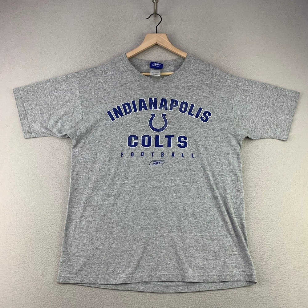 Vintage Indianapolis Colts Reebok T-Shirt Mens Medium Gray Sportswear‎ NFL Logo